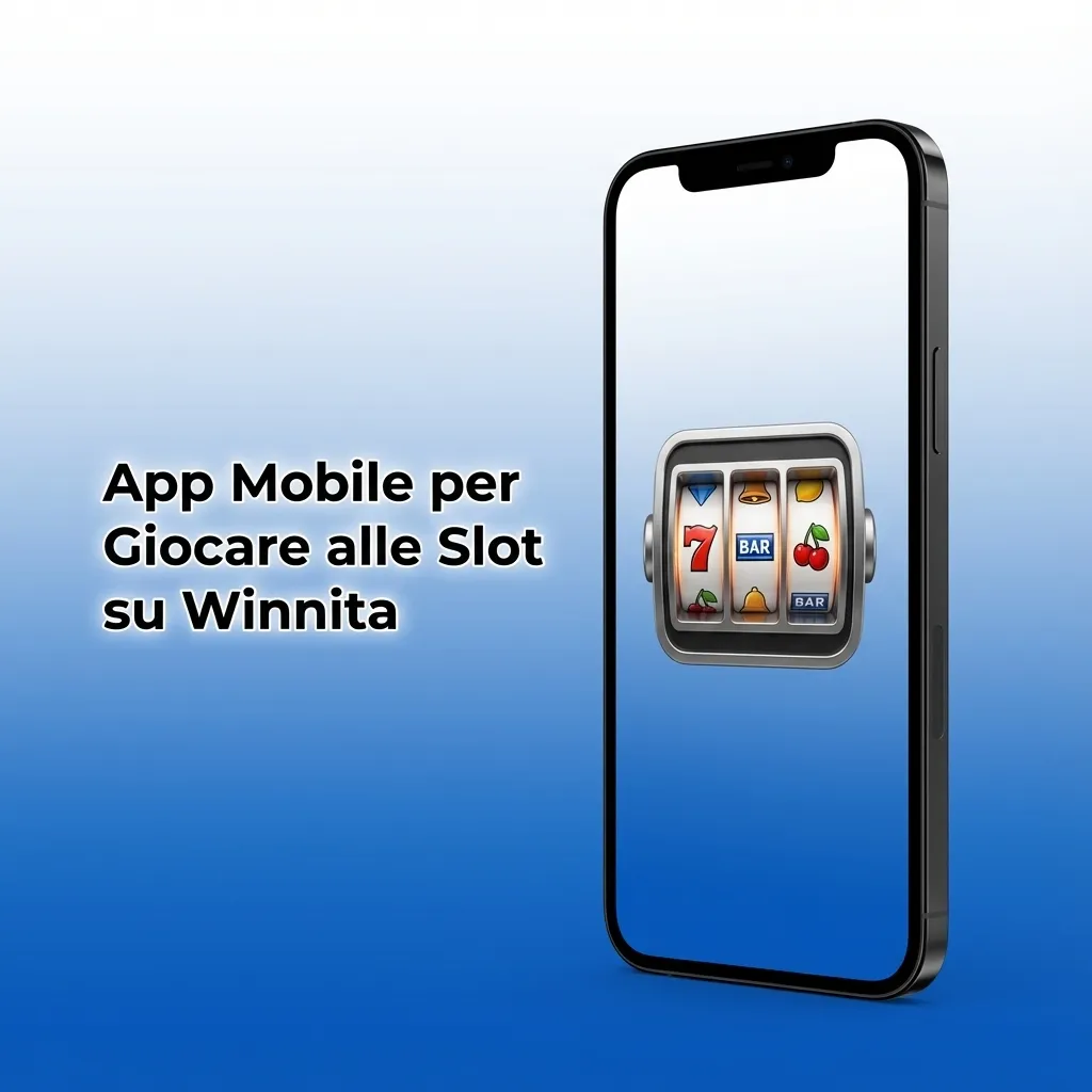 Smartphone con app Winnita aperta, lobby slot colorata e pulsanti di gioco ottimizzati per il tocco