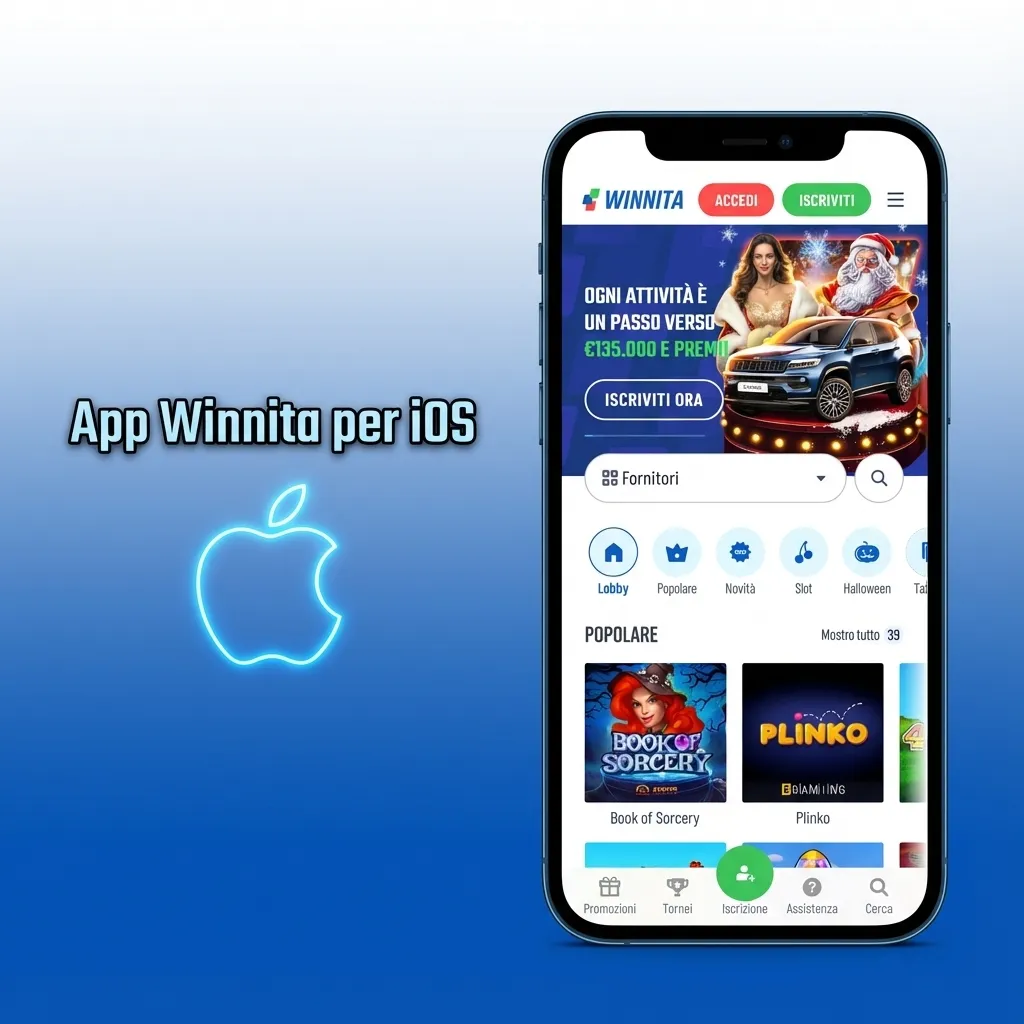 Mockup dell’app Winnita su iPhone e iPad, con schermata App Store e interfaccia ottimizzata per uso touch