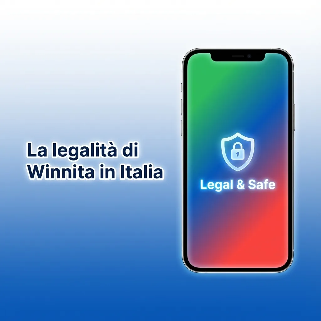 Schermata di Winnita con icone di scudo, lucchetto e bilancia che indicano licenza italiana, sicurezza e gioco responsabile