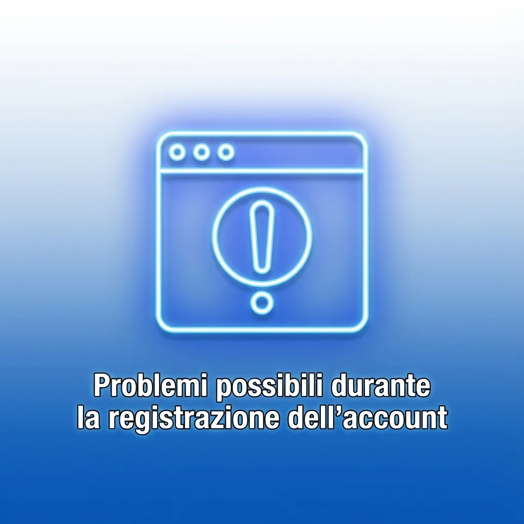 Schermata guida ai problemi comuni di registrazione account con elenco di errori e relative soluzioni passo per passo