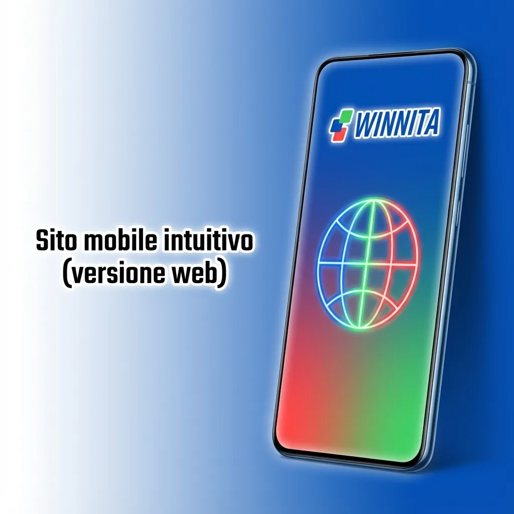 Schermata del sito mobile Winnita su smartphone, con menu per casinò, scommesse, pagamenti e promo visibile in browser web