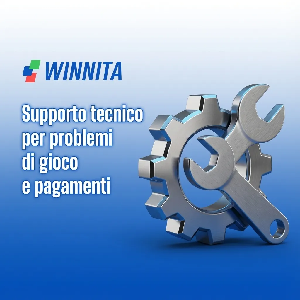 Schermata assistenza tecnica Winnita con icone chat, email e telefono per problemi di gioco, sito e pagamenti